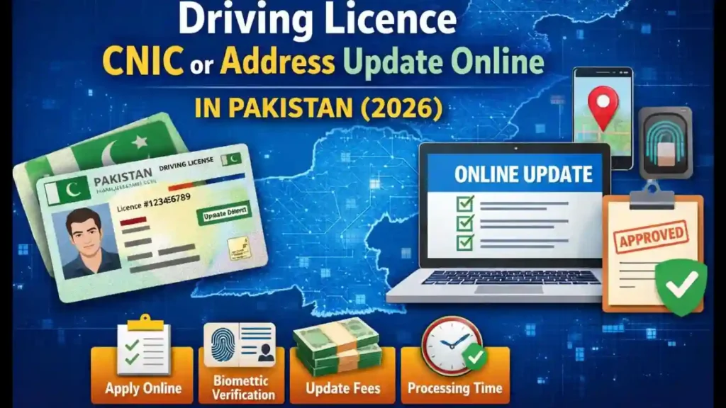 Update Driving Licence CNIC & Address Online Pakistan 2026